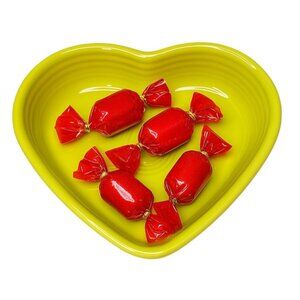 Fiestaware Fiesta CERAMIC Medium Heart Bowl Dish CONTAINER Lemongrass